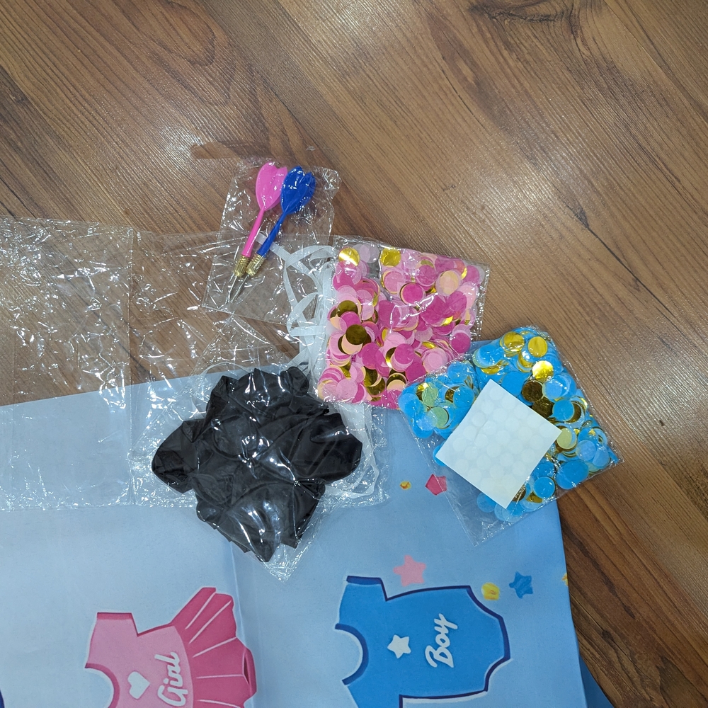 New Gender Reveal Party Game Backdrop With Balloons And Confetti - Picture 3 of 5